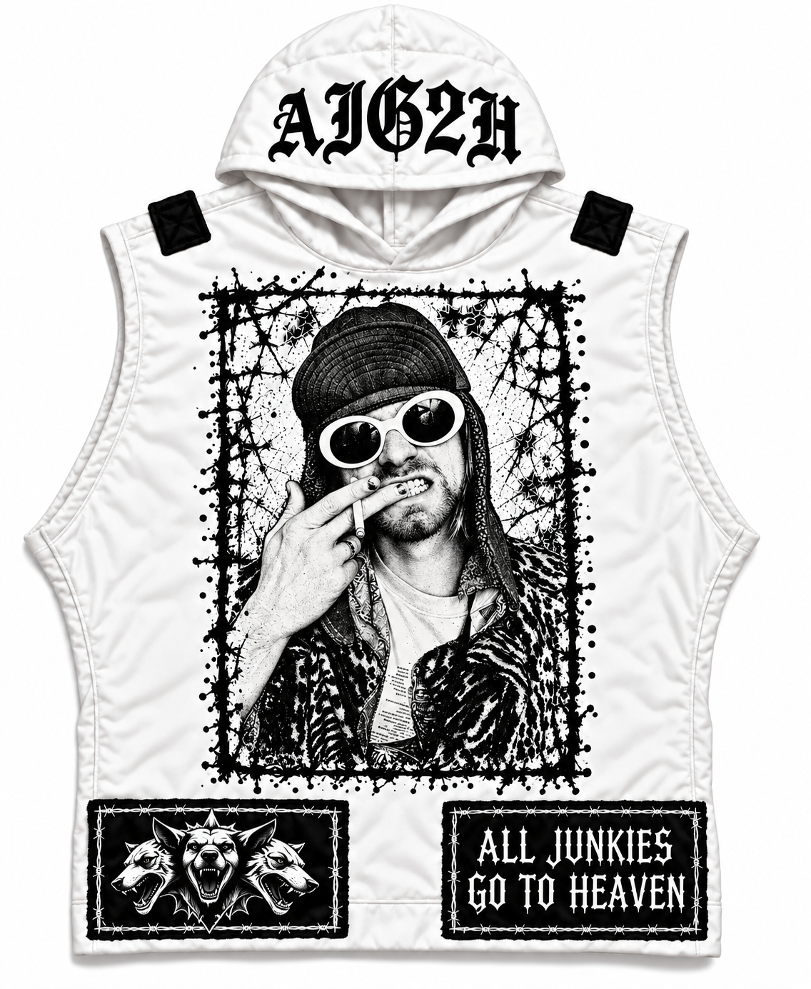 AJG2H ARCHIVE SLEEVELESS HOODIE — ALL APOLOGIES
